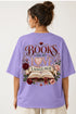 Rare Mode Antisocial Book Club Oversized T-Shirt in Purple oversized t-shirt back graphic