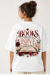 Rare Mode Antisocial Book Club Oversized T-Shirt in White oversized t-shirt back graphic