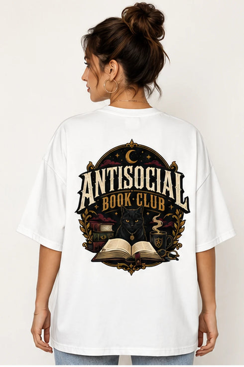 Rare Mode Books Are My Love Language Oversized T-Shirt in White oversized t-shirt back graphic