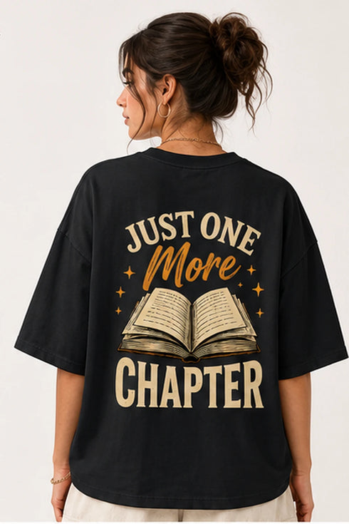 Rare Mode Just One More Chapter Oversized T-Shirt in Black oversized t-shirt back graphic