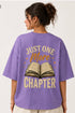 Rare Mode Just One More Chapter Oversized T-Shirt in Purple oversized t-shirt back graphic
