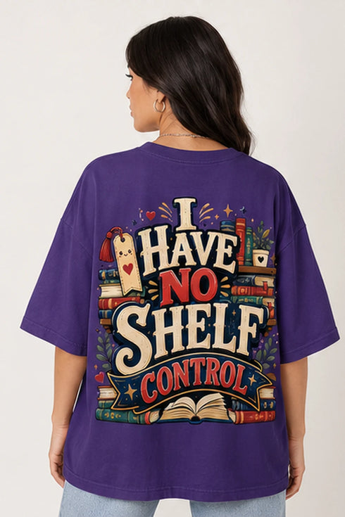 Rare Mode I Have No Shelf Control Oversized T-Shirt in Purple oversized t-shirt back graphic
