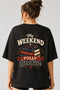 Rare Mode My Weekend Is Fully Booked Oversized T-Shirt in Black oversized t-shirt back graphic