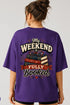 Rare Mode My Weekend Is Fully Booked Oversized T-Shirt in Purple oversized t-shirt back graphic