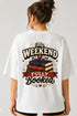 Rare Mode My Weekend Is Fully Booked Oversized T-Shirt in White oversized t-shirt back graphic