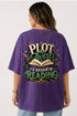 Rare Mode Plot Twist I’d Rather Be Reading Oversized T-Shirt in Purple oversized t-shirt back graphic