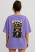Books Because Reality Is Overrated Premium Oversized Graphic T-Shirt for Women