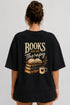 Books Are My Therapy Premium Oversized Graphic T-Shirt for Women