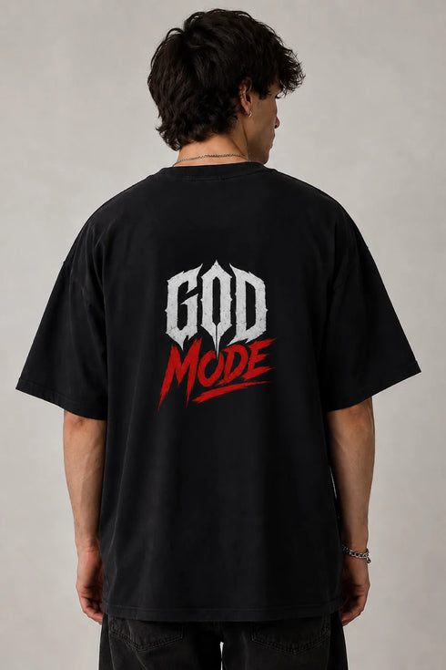 God Mode Oversized Black T-Shirt