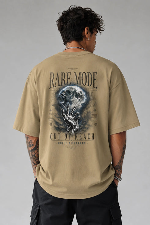 RARE MODE Out of Reach oversized T-shirt front view with left chest logo