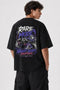Rare Mode Night Shift Drifter Oversized Graphic T-Shirt in Black back view with Night Shift Drifter graphic print