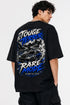 Rare Mode Touge Terror Oversized Graphic T-Shirt in Black back view with Touge Terror graphic print