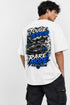 Rare Mode Touge Terror Oversized Graphic T-Shirt in White back view with Touge Terror graphic print