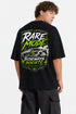 Rare Mode Sideways Society Oversized Graphic T-Shirt in Black back view with Sideways Society graphic print