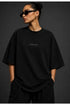 Rare Mode Oversized Washed Black Tee – Women’s Heavyweight Streetwear