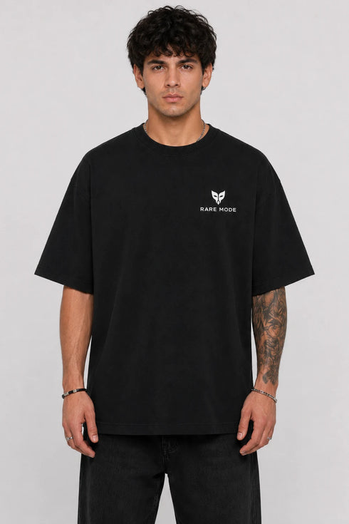 Rare Mode After Hours Oversized Black T-Shirt front view