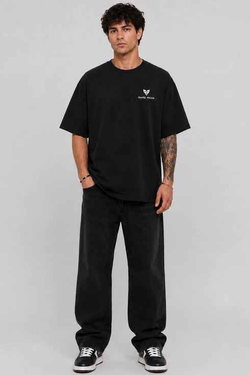 Rare Mode After Hours Oversized Black T-Shirt full view