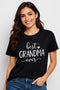Women's Best Grandma Ever premium cotton regular fit T-shirt in Black, front view