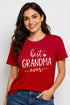 Women's Best Grandma Ever premium cotton regular fit T-shirt in Red, front view