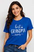 Women's Best Grandma Ever premium cotton regular fit T-shirt in Royal Blue, front view