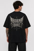 Rare Mode Born Rare Oversized Black T-Shirt back view