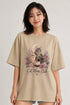 Cat Mom Club Oversized T-Shirt in Beige