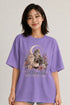 Cat Mom Club Oversized T-Shirt in Purple