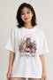 Cat Mom Club Oversized T-Shirt in White