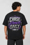 Chase Strength Daily Oversized Graphic T-Shirt Rare Mode - Chase Strength Daily Black Back