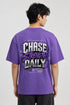 Chase Strength Daily Oversized Graphic T-Shirt Rare Mode - Chase Strength Daily Purple Back