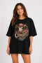 Cowgirl Heart Oversized T-Shirt for Women in Black oversized fit on women model