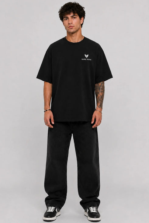 Rare Mode Discipline Is Luxury Oversized Black T-Shirt full view