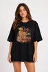 Dog Mom Energy Oversized T-Shirt for Women in Black oversized fit on women model