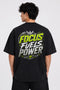 Focus Fuels Power Oversized Graphic T-Shirt Rare Mode - Focus Fuels Power Black Back