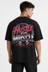 Hustle For Muscle Oversized Graphic T-Shirt Rare Mode - Hustle For Muscle Black Back