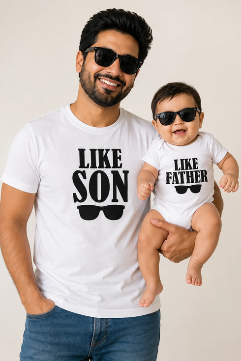Dad son t-shirts matching Like Son and Like Father premium cotton combo