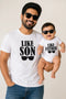 Dad son t-shirts matching Like Son and Like Father premium cotton combo