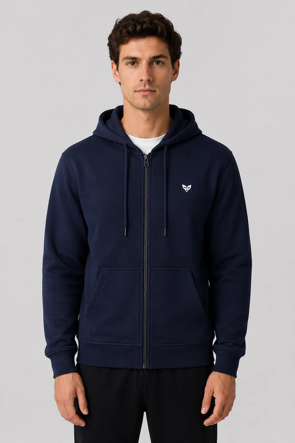 Men Premium Cotton Hoodie - Navy Blue