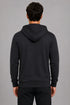 Men Premium Cotton Hoodie - Black back view
