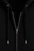 Men Premium Cotton Hoodie - Black zipper closure detail