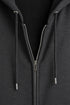 Men Premium Cotton Hoodie - Charcoal Grey zipper closure detail