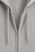 Men Premium Cotton Hoodie - Light Grey zipper closure detail