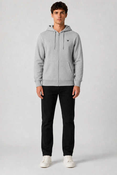 Men Premium Cotton Hoodie - Light Grey full view