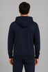 Men Premium Cotton Hoodie - Navy Blue back view
