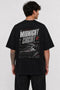 Rare Mode Midnight Circuit Oversized Black T-Shirt back view