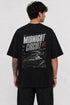 Rare Mode Midnight Circuit Oversized Black T-Shirt back view