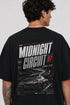 Rare Mode Midnight Circuit Oversized Black T-Shirt close view