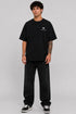Rare Mode Midnight Circuit Oversized Black T-Shirt full view