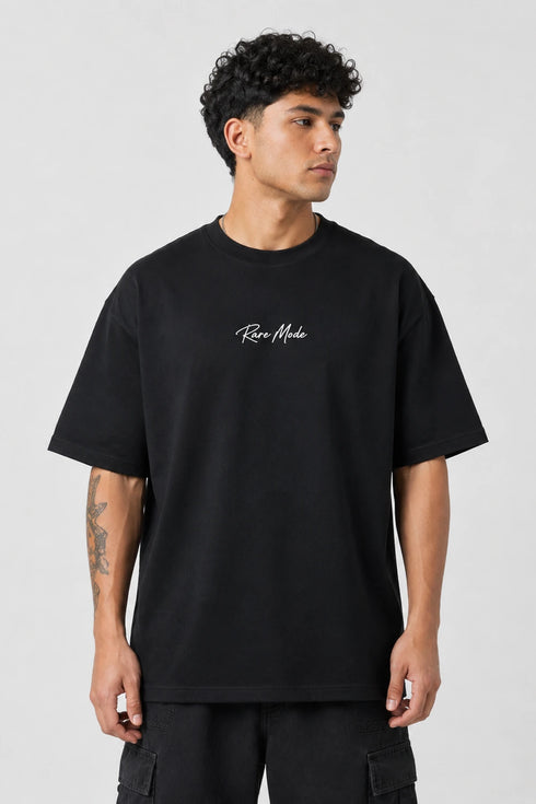 No Excuses Only Results Oversized Graphic T-Shirt Rare Mode - No Excuses Only Results Black Front