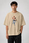 Men’s oversized Lord Shiva graphic T-shirt with spiritual hand print artwork